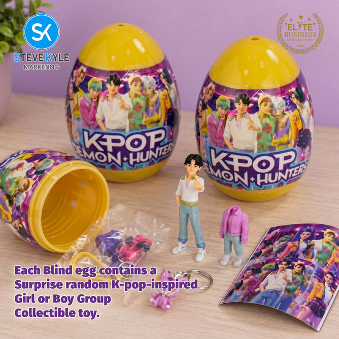 Steve Kyle Colorful Girl Boy Group Theme Mystery Egg Toy Blind Box 55 Random Collection Cards For Prize Party Giveaways