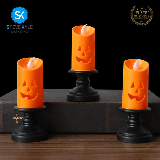 Steve Kyle Halloween Spooky Light-Up Ghost Pumpkin Decorative Display Ornament