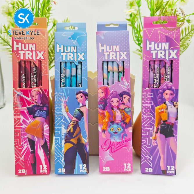 Steve Kyle Twelve Pieces Colorful Girl Group Theme Pencil With Eraser For Party Giveaway Classroom Supplies