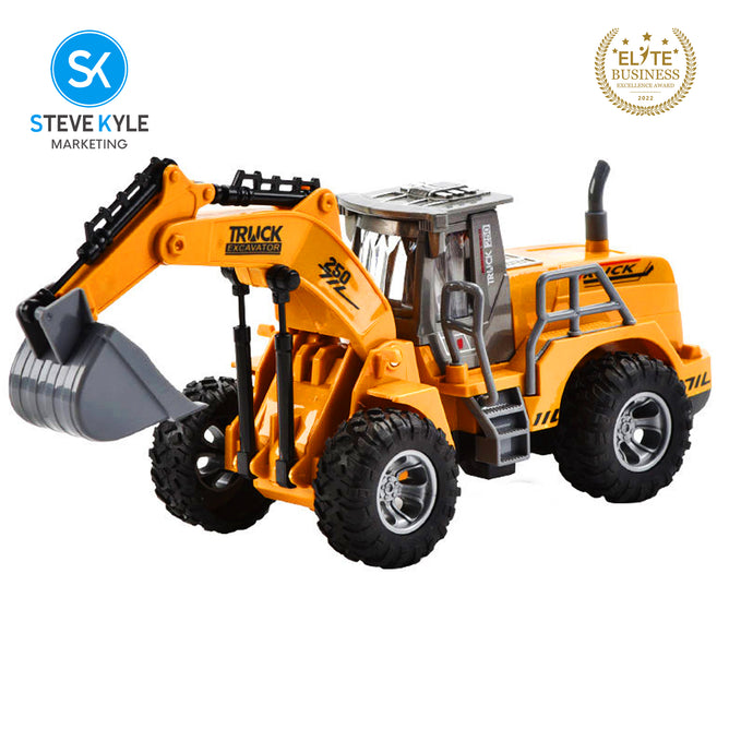 Steve Kyle Battery-Operated RC Construction Equipment Vehicle Collection-Excavator & Loader Truck Toy for Kids