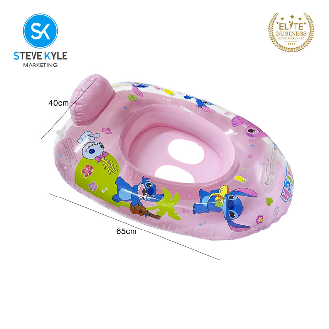 Steve Kyle Inflatable Baby Seat Float With Handle Cartoon Character Swimming Boat