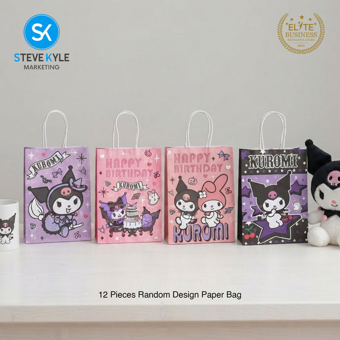 Steve Kyle Twelve Pieces Christmas Cartoon Random Design Paper Bag Random Design For Birthday Party Supplies