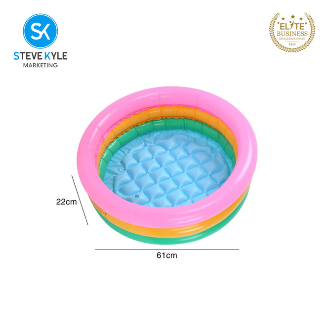 Steve Kyle Inflatable Sunset Glow Round Swimming Pool For Toddlers No Box