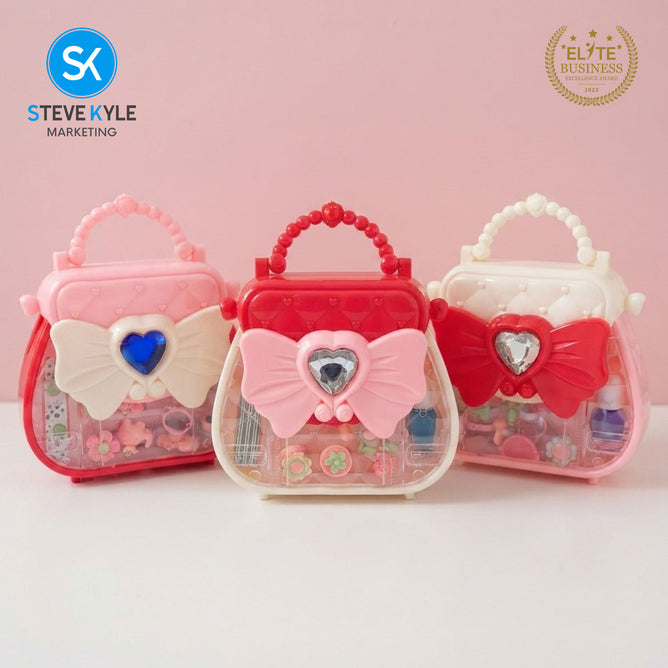Steve Kyle Kids Beauty Handbag Toy Set with Rings and Nail Accessories