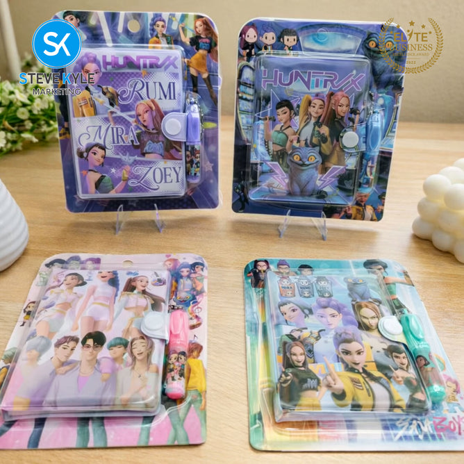 Steve Kyle Colorful Girl Group Theme Mini Notebook Journal Collection With Clip Pen For Party Giveaway Classroom Supplies