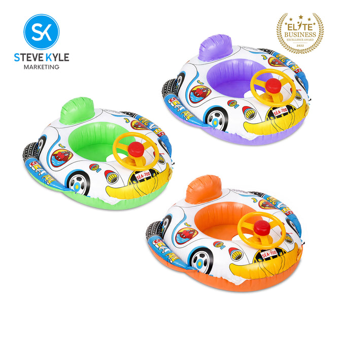 Steve Kyle Inflatable Baby Seat Float With Steering Wheel Swimming Safe Water Toy Boat