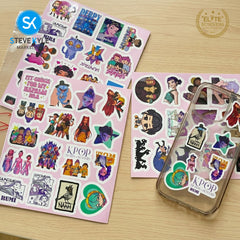 Steve Kyle Colorful Girl Group Random Design Stickers For Fun Laptop Skateboard Personal Items
