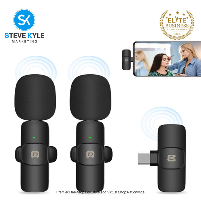 PULUZ Wireless Lavalier Noise Reduction Reverb Microphone for 8-Pin and Type-C Device