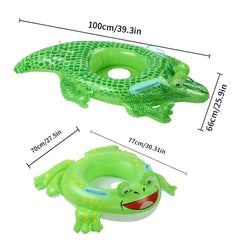 Portable Summer Inflatable Animal Cartoon Design Swimming Ring for Kids with Handle