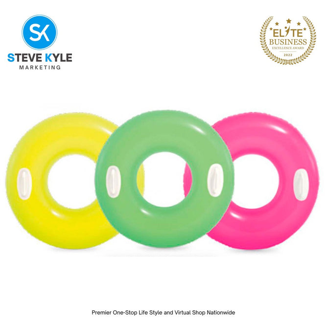 30 Inches Hi-Gloss Tube Inflatables Swim Ring With Handle