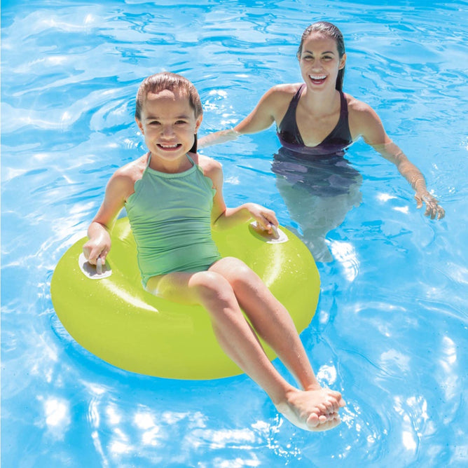30 Inches Hi-Gloss Tube Inflatables Swim Ring With Handle