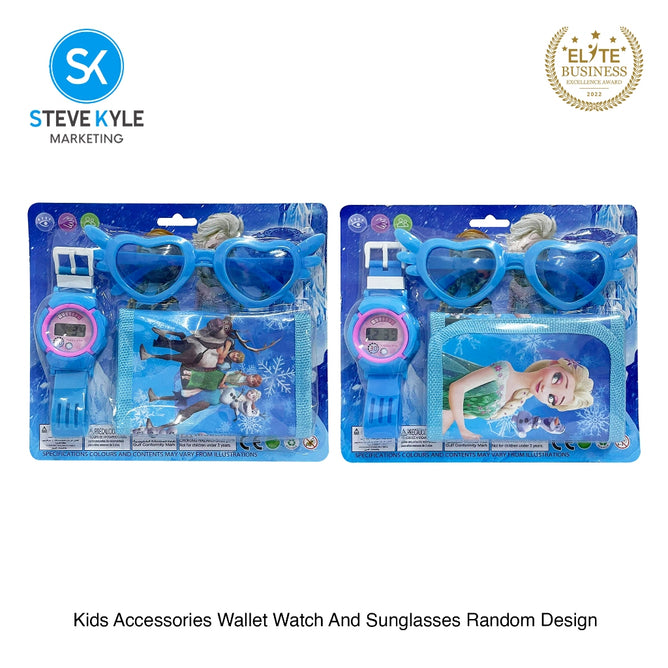 Steve Kyle Cartoon Character Pattern Wallet Watch And Glasses Accessories Set Random Design For Kids Birthday Gift Random Design