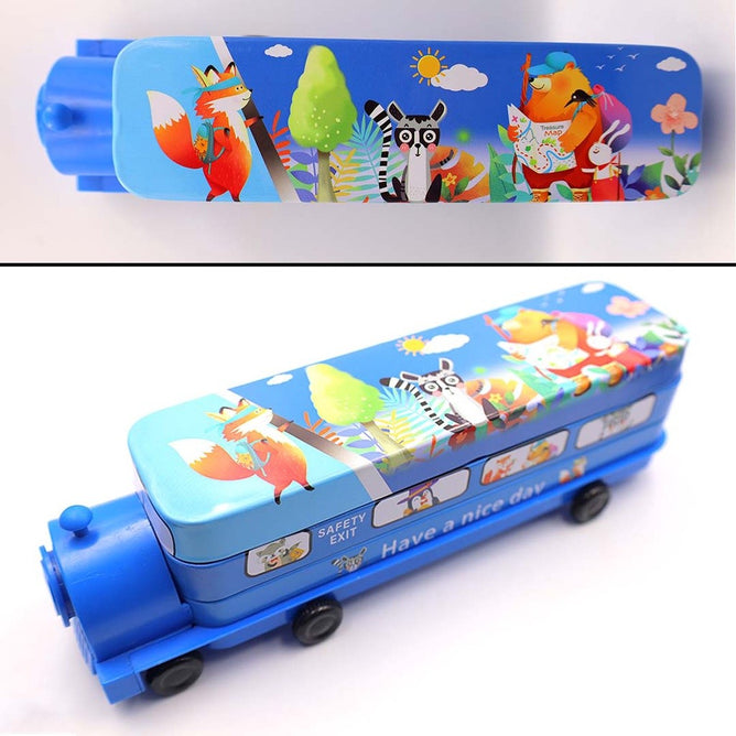 Korean Creative Cartoon Pencil and Sharpener Box Pencil Case Double Layer For Kids