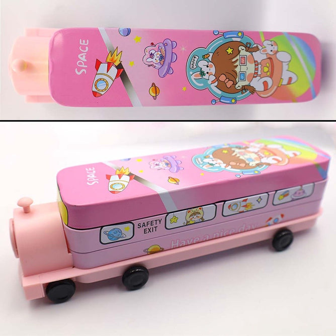 Korean Creative Cartoon Pencil and Sharpener Box Pencil Case Double Layer For Kids