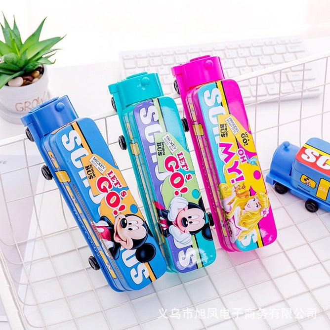 Korean Creative Cartoon Pencil and Sharpener Box Pencil Case Double Layer For Kids