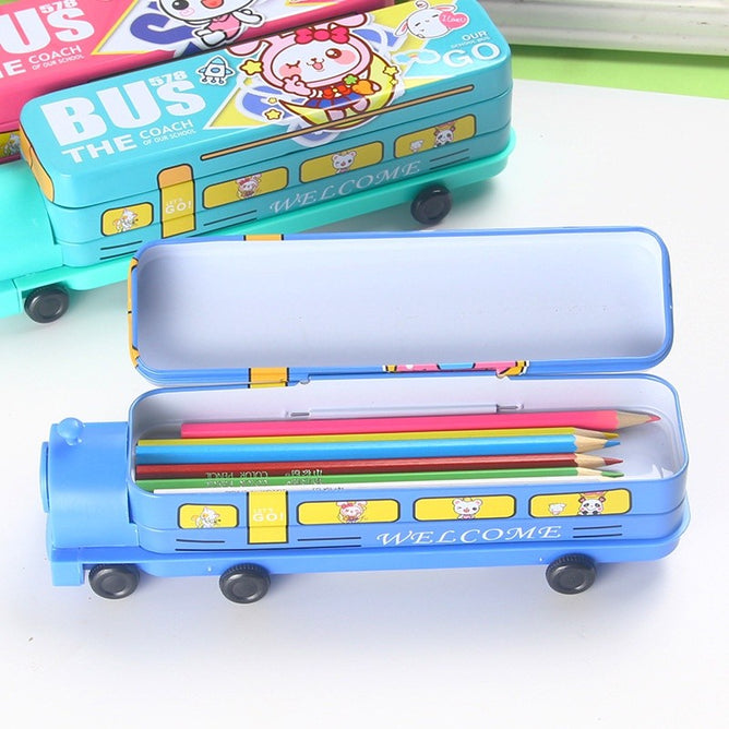 Korean Creative Cartoon Pencil and Sharpener Box Pencil Case Double Layer For Kids