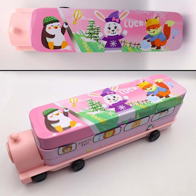 Korean Creative Cartoon Pencil and Sharpener Box Pencil Case Double Layer For Kids