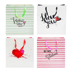 4PCS/SET Gift Bags Love Gift Packaging Bag Thickened Craft Paper Handbag Flat Pocket