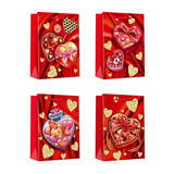 4PCS/SET Gift Bags Love Gift Packaging Bag Thickened Craft Paper Handbag Flat Pocket