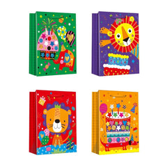 4PCS/SET Birthday Gift Bag Happy Birthday Gift Packaging Bag Cartoon Handbag Thickened Flat Pocket
