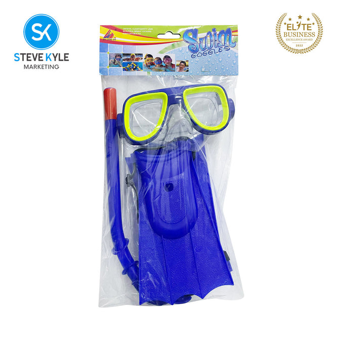 Steve Kyle Children's Snorkeling Mask Set With Diving Mask Fins Scuba Swimming Goggles
