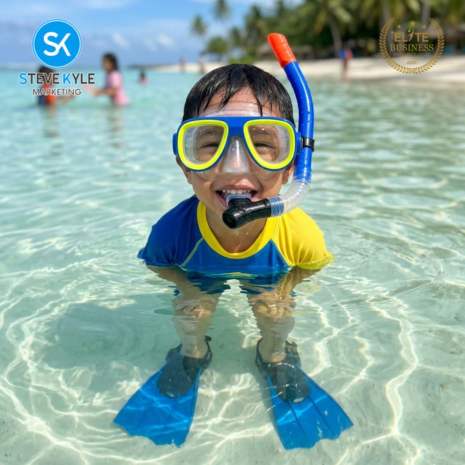 Steve Kyle Children's Snorkeling Mask Set With Diving Mask Fins Scuba Swimming Goggles