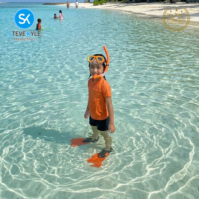 Steve Kyle Children's Snorkeling Mask Set With Diving Mask Fins Scuba Swimming Goggles
