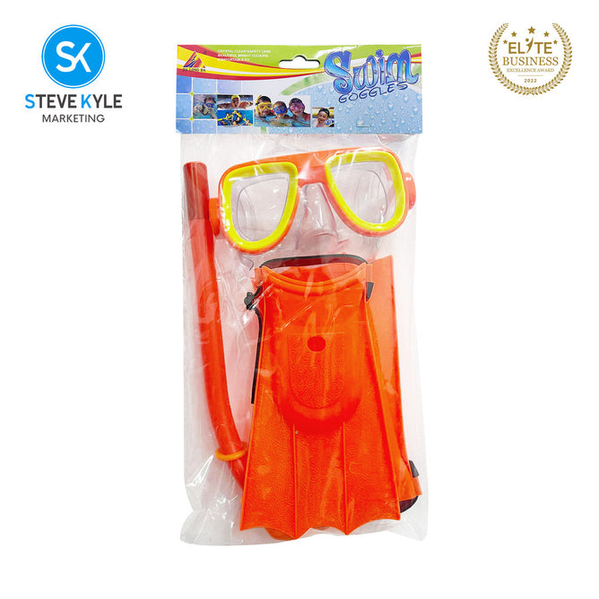 Steve Kyle Children's Snorkeling Mask Set With Diving Mask Fins Scuba Swimming Goggles