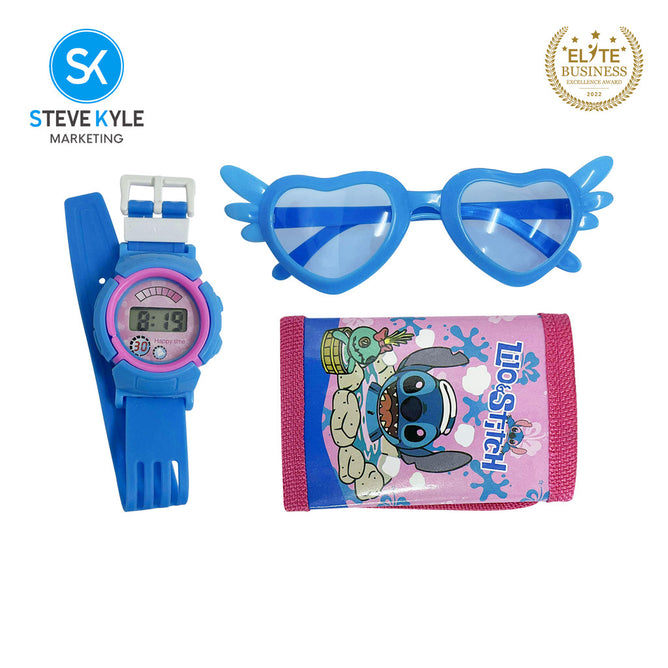 Steve Kyle Cartoon Character Pattern Wallet Watch And Glasses Accessories Set Random Design For Kids Birthday Gift Random Design