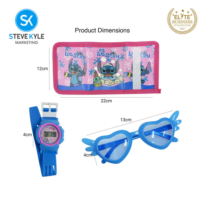 Steve Kyle Cartoon Character Pattern Wallet Watch And Glasses Accessories Set Random Design For Kids Birthday Gift Random Design