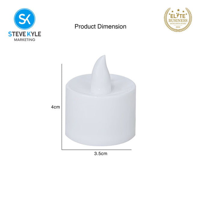 Steve Kyle Small LED Warm White Flameless Tealight Candle Battery Operated Table Decor