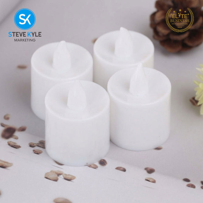 Steve Kyle Small LED Warm White Flameless Tealight Candle Battery Operated Table Decor
