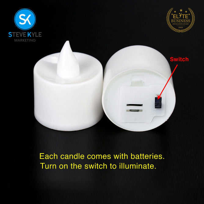 Steve Kyle Small LED Warm White Flameless Tealight Candle Battery Operated Table Decor
