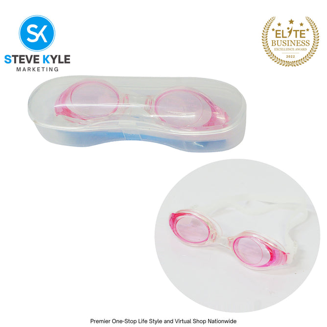 Swimming Goggles Adjustable And Transparent Silicone Rubber Strap with Case