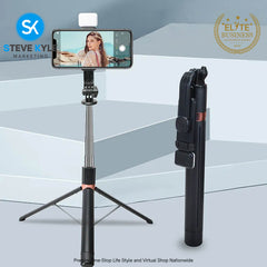 Wireless Bluetooth Selfie Stick with Light Retractable Portable Multifunctional with Remote Shutter