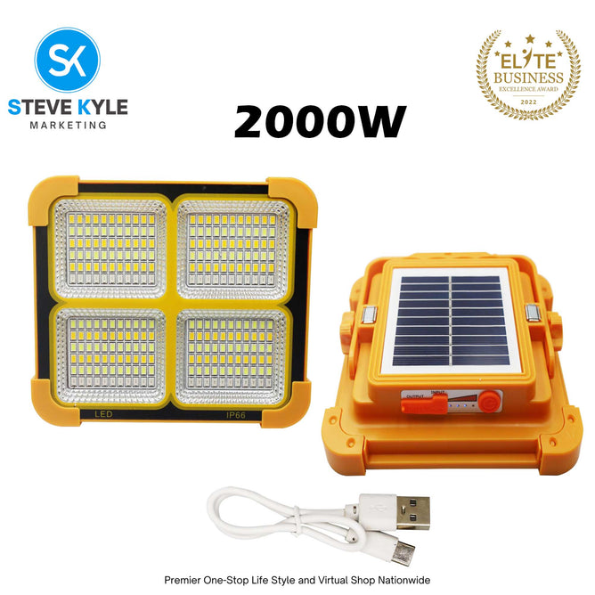 Solar Emergency Light with Power Bank Function Portable Outdoor  Waterproof Flood Light Rechargeable