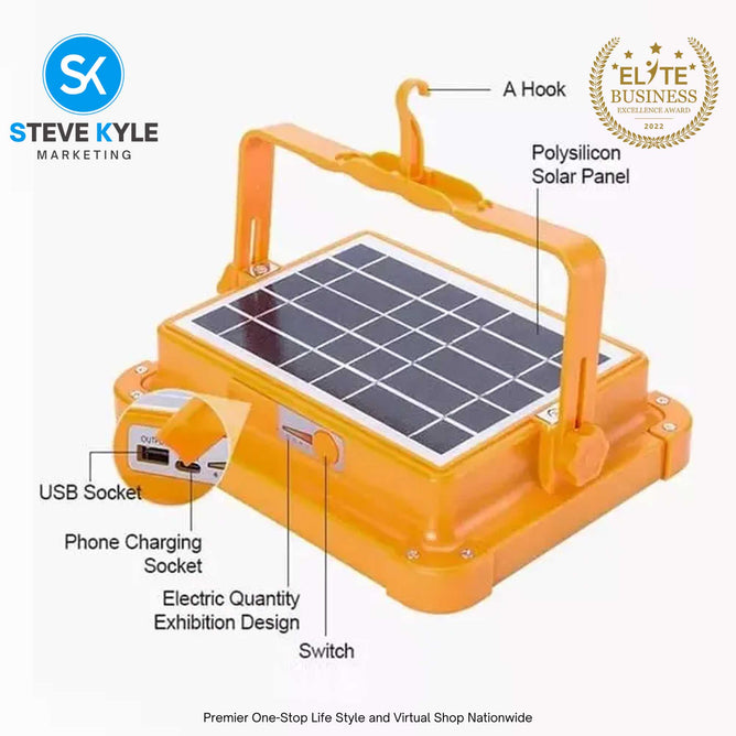 Solar Emergency Light with Power Bank Function Portable Outdoor  Waterproof Flood Light Rechargeable