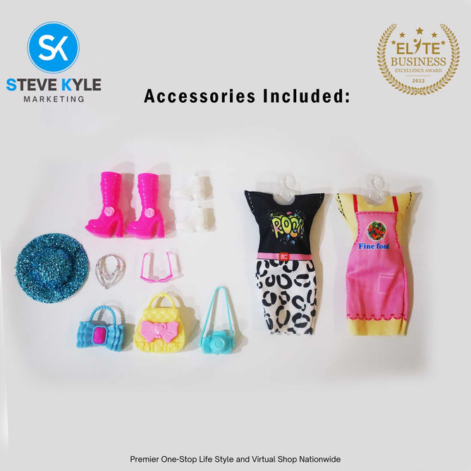 11.5' Inches Fashion Doll w/ Wardrobe Set High Quality Doll Best Gift for Kids