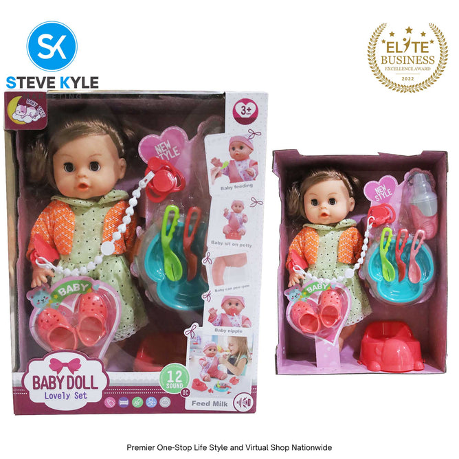 12 Sounds Lovely Baby Doll with Accessories Set High Quality Doll Best Gift for Kids