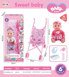 12' Inches Baby Doll 6 Sounds with Accessories High Quality Doll Best Gift for Kids