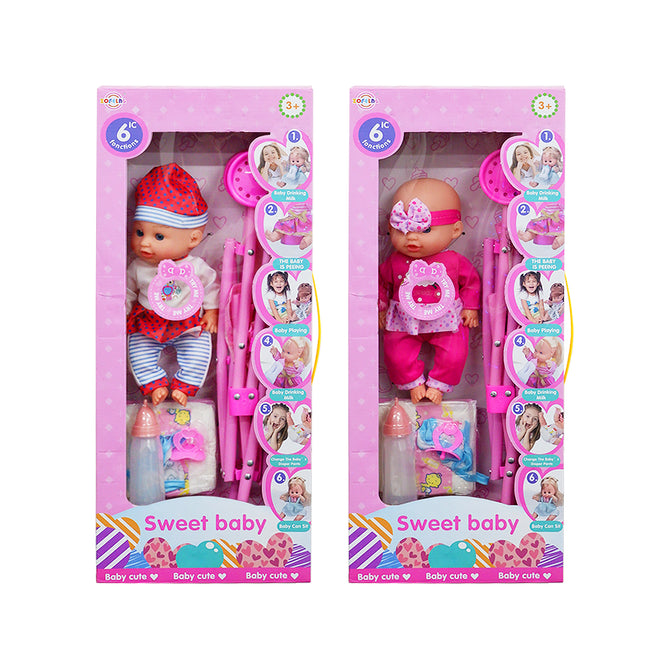 12' Inches Baby Doll 6 Sounds with Accessories High Quality Doll Best Gift for Kids