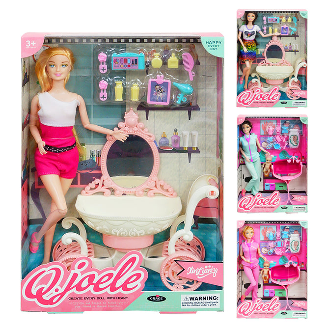 11.5' Inches Girls Doll Knuckle Doll Dresser Set High Quality Doll Best Gift for Kids