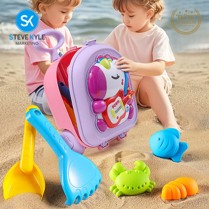Steve Kyle Cartoon Animal Beach Sand Luggage Toys Trolley Case Pretend Play Set
