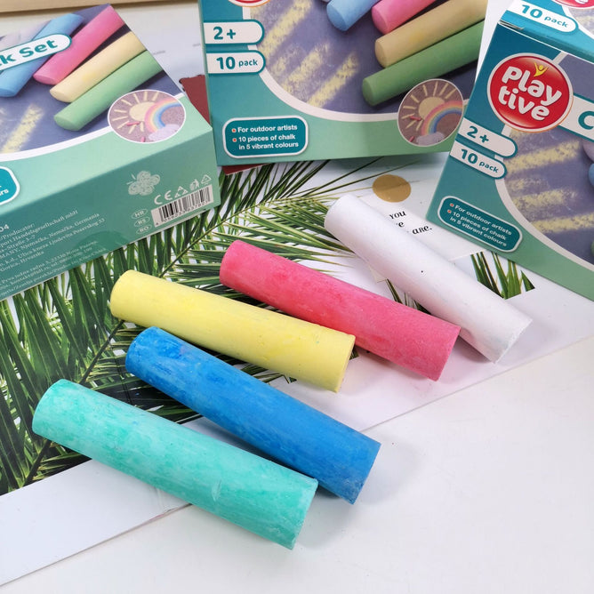 Playtive Chalkset 5 Vibrant Colours Chalk 10's
