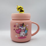 Ceramic Mug Cute Unicorn Design Coffee / Water Mug Cup with Lid