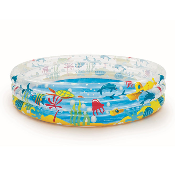 Bestway 51005 Sea Creatures Printed Inflatable 3 Rings Pool for Outdoor Kiddie Swimming Pool