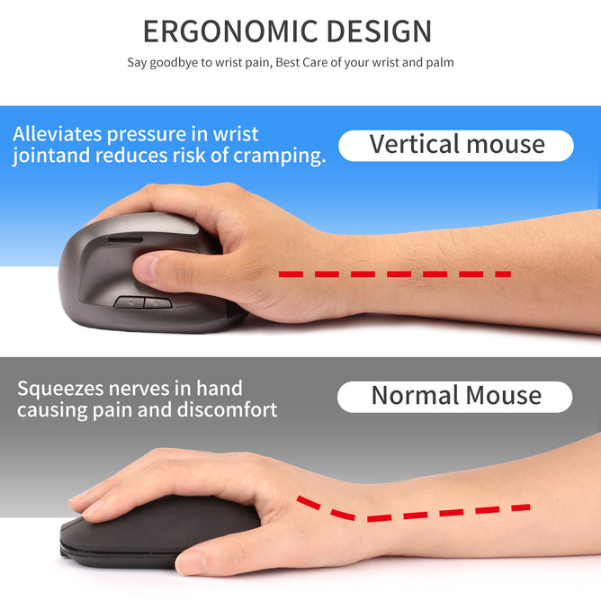 BW883 Ergonomic Optical Vertical Charging Wireless Mouse