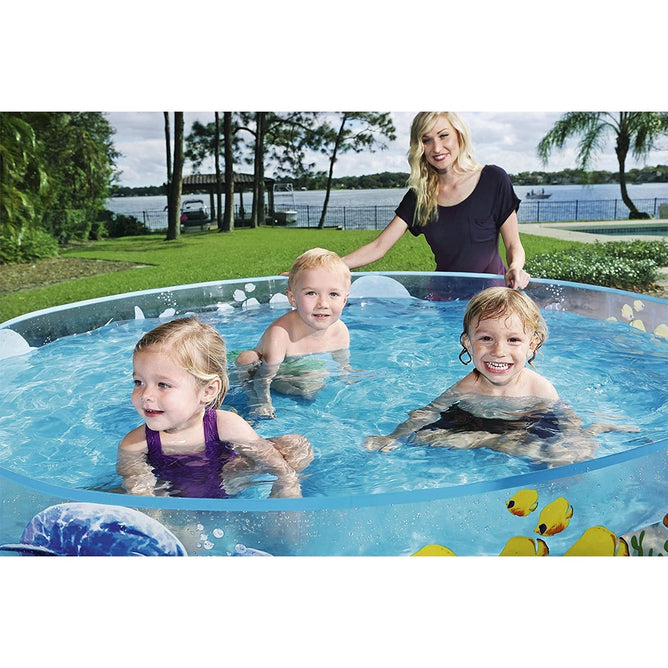 Bestway Fill 'N Fun Paddling Sea Creatures Design Pool for Outdoor Kiddie Swimming Pool