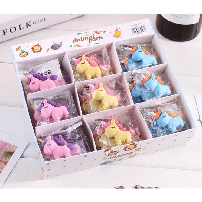 Random Color Cute Animal 3D Unicorn Rubber Eraser Primary Student Gift Stationery