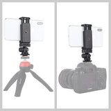 PULUZ PU417 1/4 Inch Screw Thread Cold Shoe Tripod Mount Adapter with Phone Holder